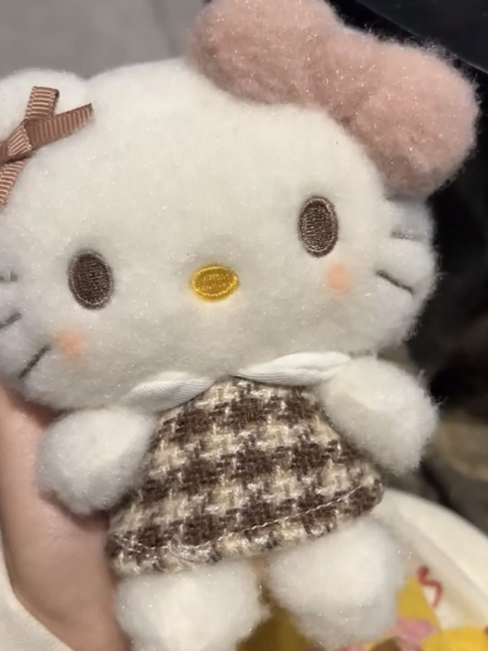 Sanrio Hello Kitty Plush keychains in White, Pink, Brown